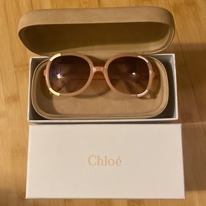 Chloe sunglasses peach with gold accents